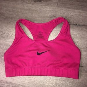 Pink Nike sports bra